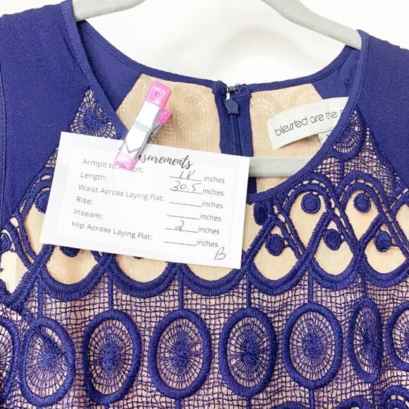 Blessed Are The Meek Blue Sleeveless Round Neck One Piece Romper Size Medium - Picture 8 of 8